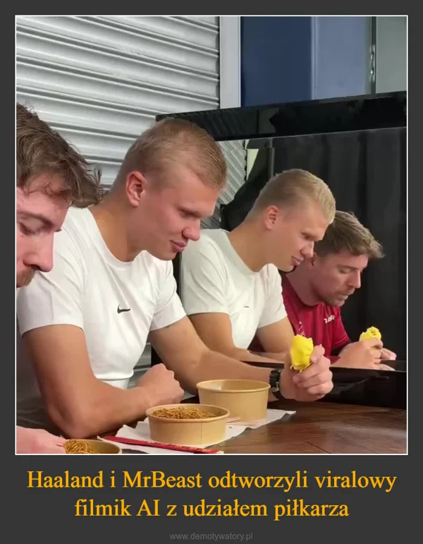 Haaland i MrBeast odtworzyli viralowy filmik AI z udziałem piłkarza