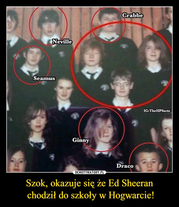 
    Szok, okazuje się że Ed Sheeran
 chodził do szkoły w Hogwarcie!