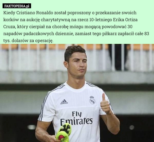 
    Kiedy Cristiano Ronaldo został poproszony o przekazanie swoich korków na