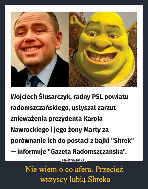 
    Nie wiem o co afera. Przecież wszyscy lubią Shreka
