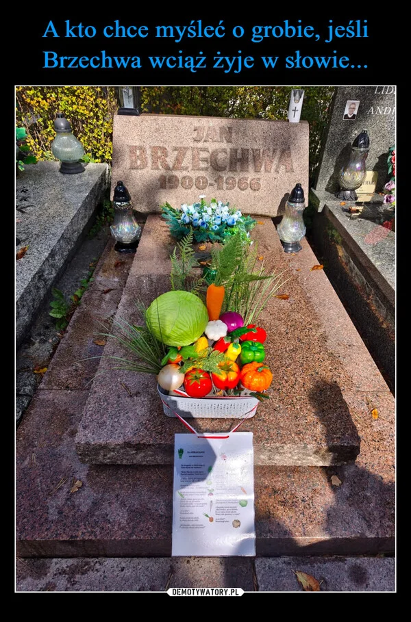 
    A kto chce myśleć o grobie, jeśli Brzechwa wciąż żyje w słowie...
