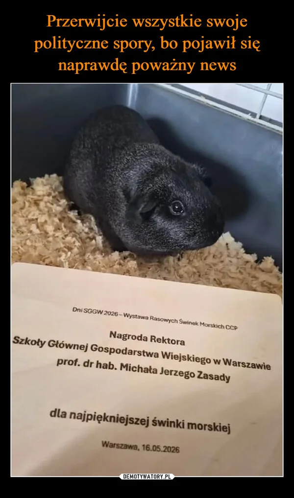
    Przerwijcie wszystkie swoje polityczne spory, bo pojawił się naprawdę poważny news