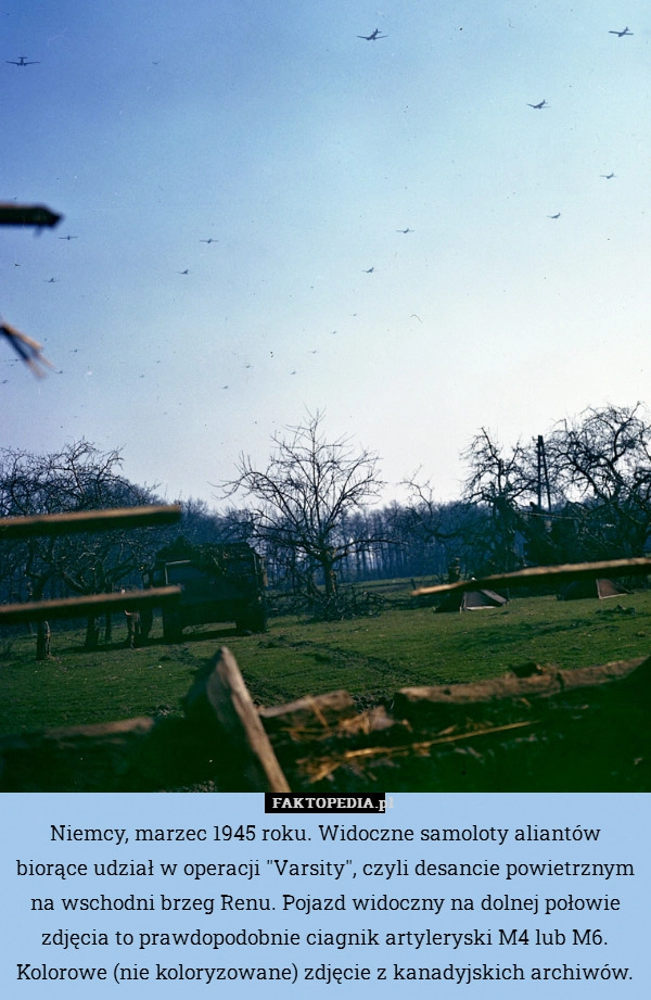 
    Niemcy, marzec 1945 roku. Widoczne samoloty aliantów biorące udział w operacji