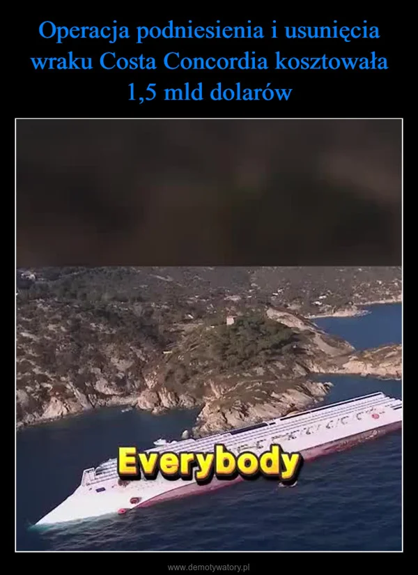 
    Operacja podniesienia i usunięcia wraku Costa Concordia kosztowała 1,5 mld dolarów