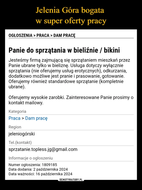 
    Jelenia Góra bogata 
w super oferty pracy