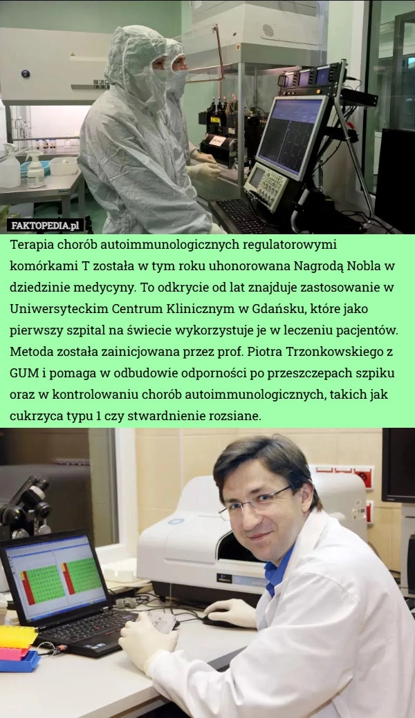
    Terapia chorób autoimmunologicznych regulatorowymi komórkami T została w