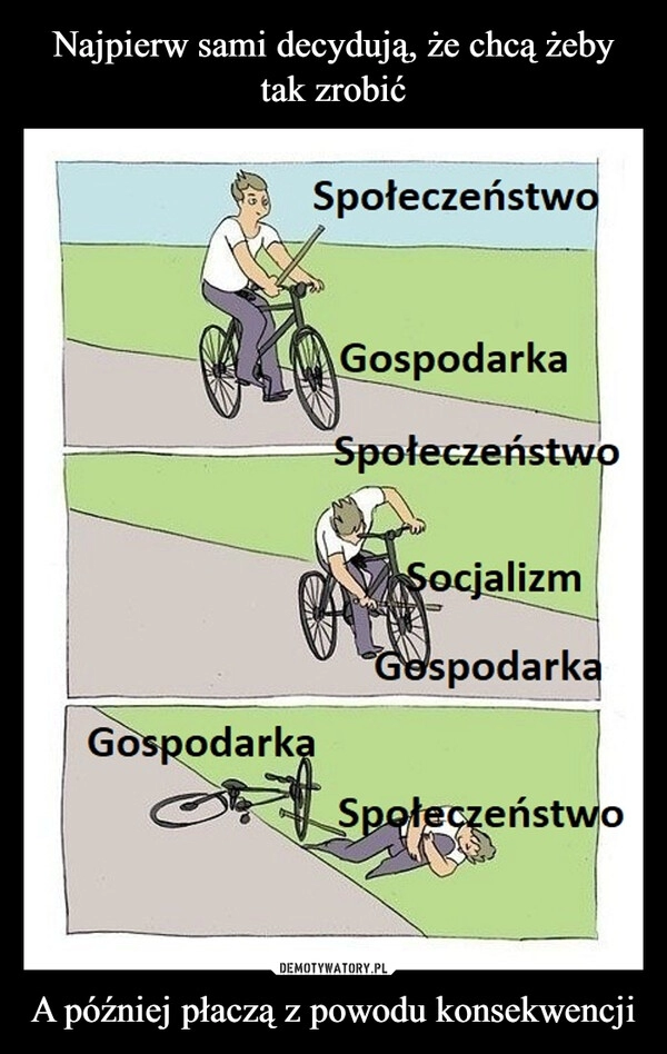 
    Najpierw sami decydują, że chcą żeby tak zrobić A później płaczą z powodu konsekwencji 