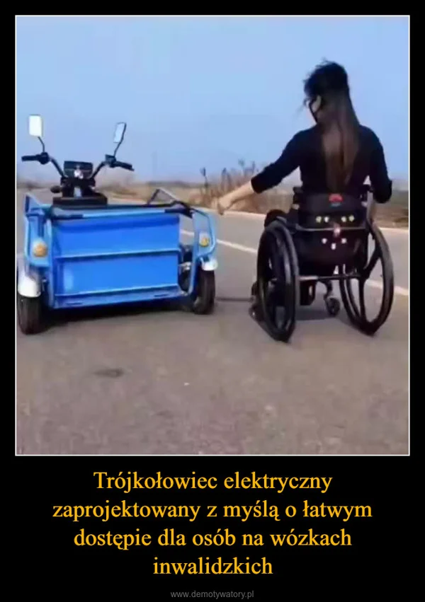 
    Trójkołowiec elektryczny zaprojektowany z myślą o łatwym dostępie dla osób na wózkach inwalidzkich