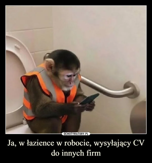 
    Ja, w łazience w robocie, wysyłający CV do innych firm