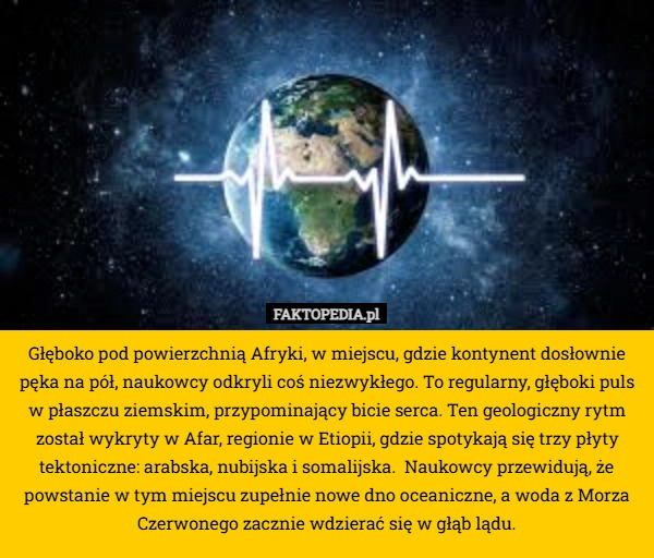 
    Głęboko pod powierzchnią Afryki, w miejscu, gdzie kontynent dosłownie pęka