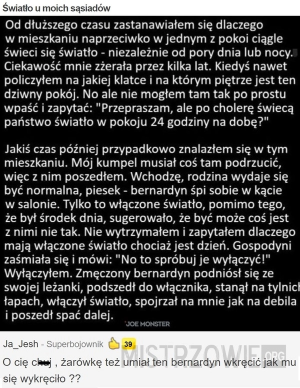 
    
			Światło u moich sąsiadów					