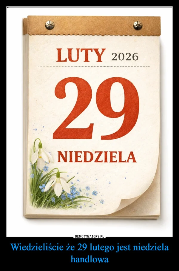 
    Wiedzieliście że 29 lutego jest niedziela handlowa