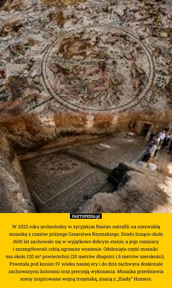 
    W 2022 roku archeolodzy w syryjskim Rastan natrafili na niezwykłą mozaikę