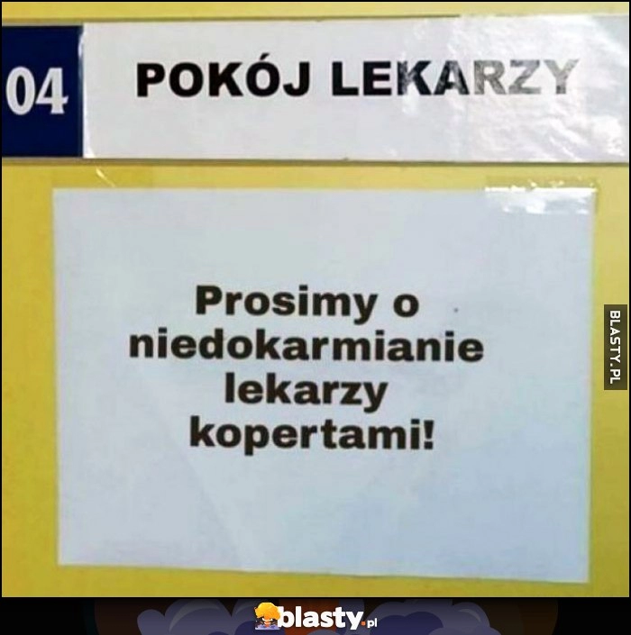 
    Pokój lekarski kartka: prosimy o niedokarmianie lekarzy kopertami