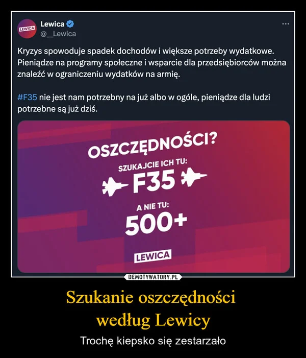 
    Szukanie oszczędności według Lewicy