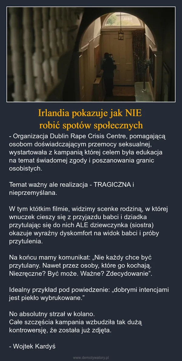 
    Irlandia pokazuje jak NIE robić spotów społecznych