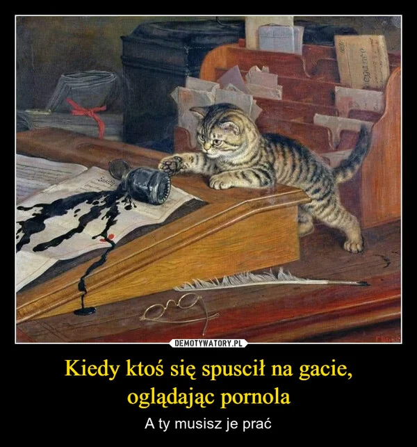 
    Kiedy ktoś się spuscił na gacie, oglądając pornola
