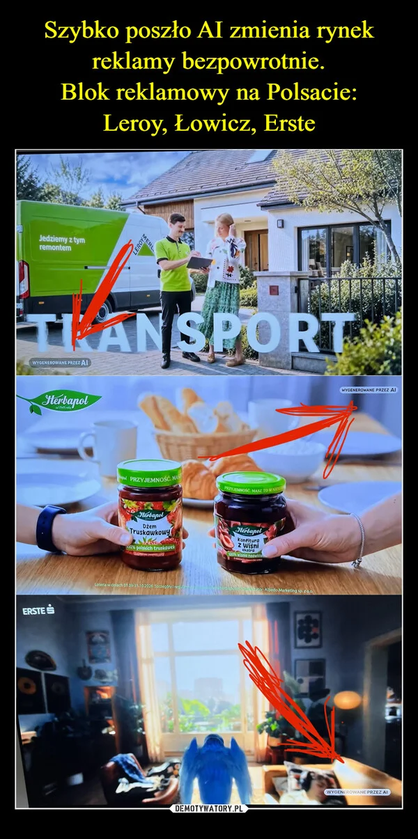 Szybko poszło AI zmienia rynek reklamy bezpowrotnie. Blok reklamowy na Polsacie: Leroy, Łowicz, Erste