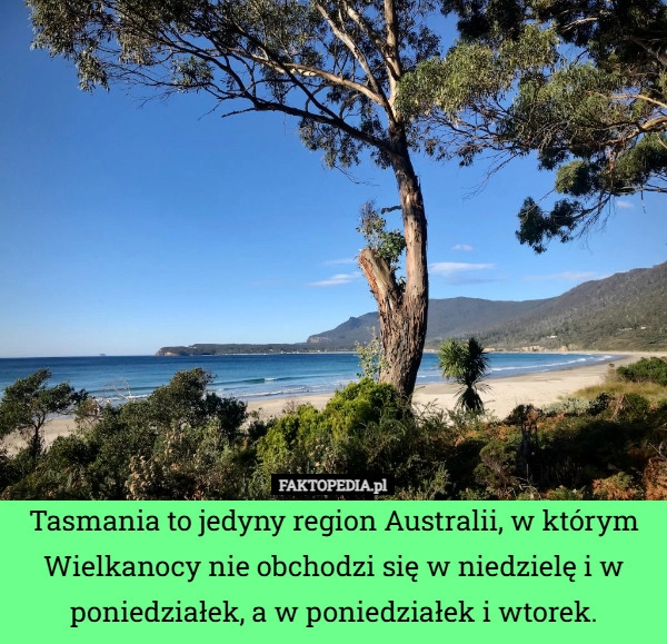 
    Tasmania to jedyny region Australii, w którym Wielkanocy nie obchodzi się
