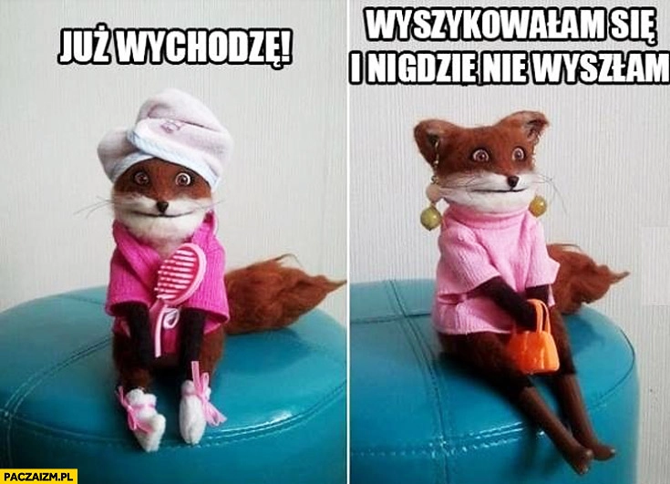 
    Już wychodzę wyszykowałam się i nigdzie nie wyszłam wiewiórka