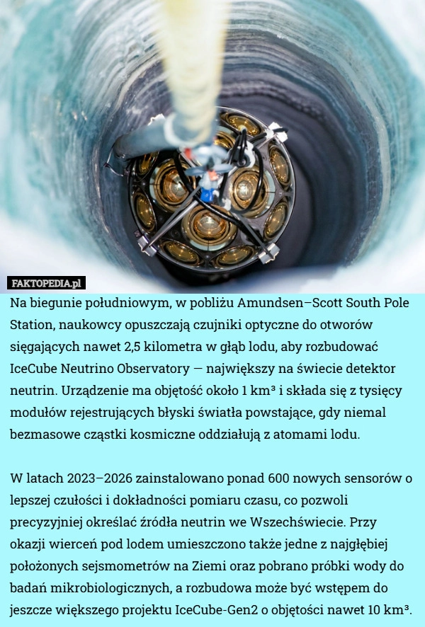 
    Na biegunie południowym, w pobliżu Amundsen–Scott South Pole Station, naukowcy