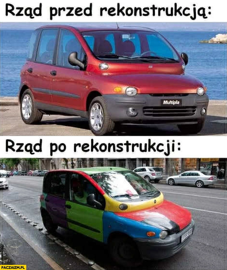 
    Rząd przed rekonstrukcją Multipla vs rząd po rekonstrukcji tez Multipla ale w rożnych kolorach