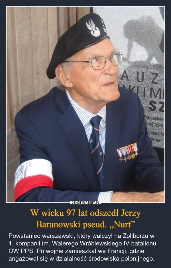 W wieku 97 lat odszedł Jerzy Baranowski pseud. „Nurt”