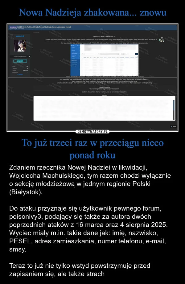 
    Nowa Nadzieja zhakowana... znowu To już trzeci raz w przeciągu nieco ponad roku