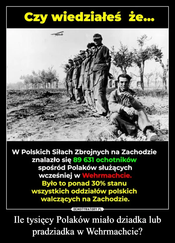 
    Ile tysięcy Polaków miało dziadka lub pradziadka w Wehrmachcie?