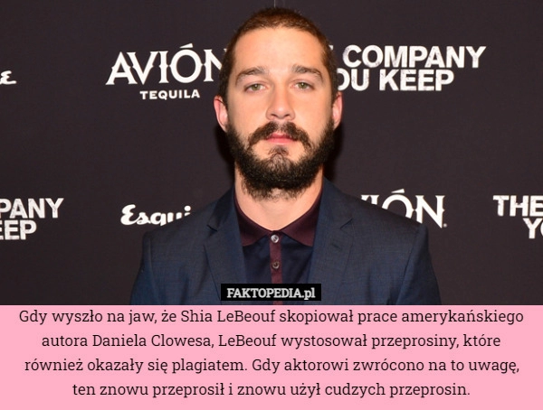 
    Gdy wyszło na jaw, że Shia LeBeouf skopiował prace amerykańskiego autora