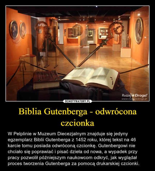 
    Biblia Gutenberga - odwrócona czcionka