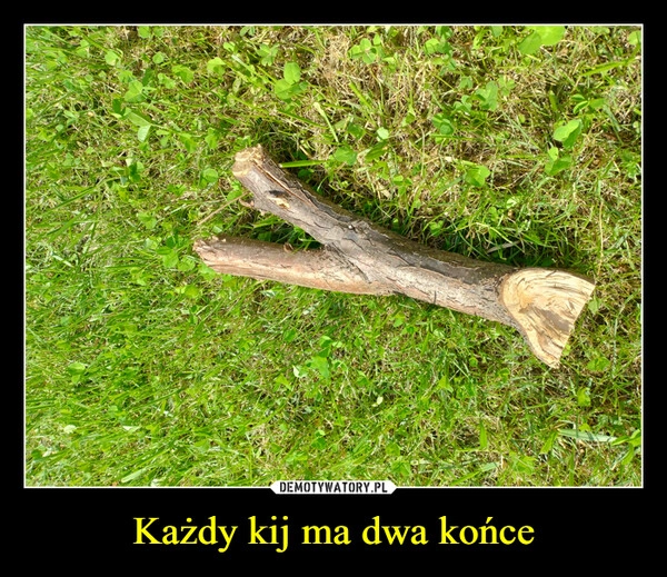 
    Każdy kij ma dwa końce