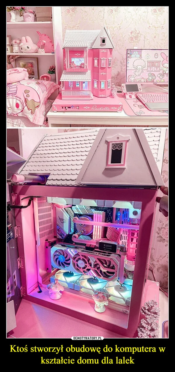 
    Ktoś stworzył obudowę do komputera w kształcie domu dla lalek
