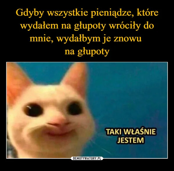 
    Gdyby wszystkie pieniądze, które wydałem na głupoty wróciły do mnie, wydałbym je znowu na głupoty