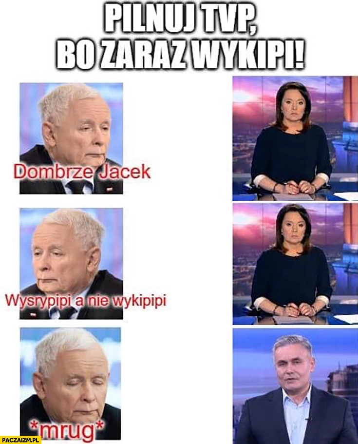 
    Kaczyński pilnuj TVP bo zaraz wykipi, dobrze Jacek, wysrypi a nie wykipi