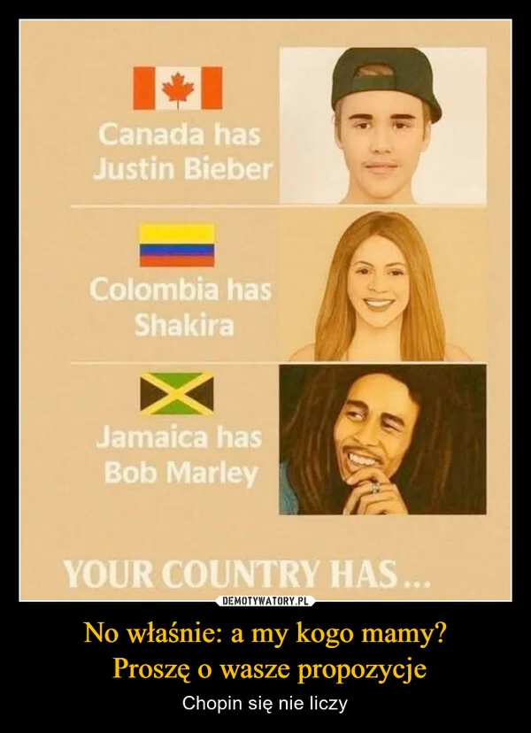 
    No właśnie: a my kogo mamy? Proszę o wasze propozycje