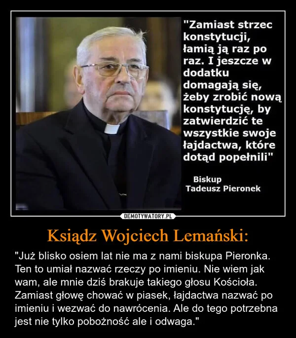 
    Ksiądz Wojciech Lemański: