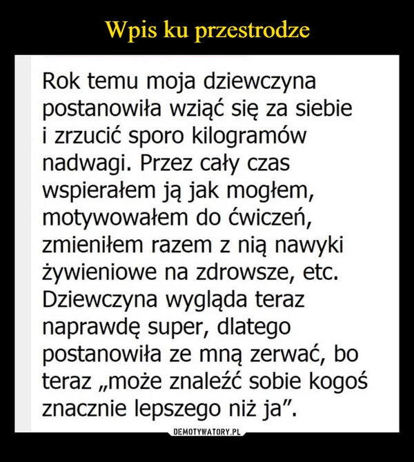 
    Wpis ku przestrodze