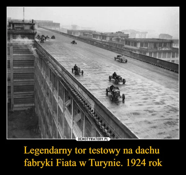 Legendarny tor testowy na dachu fabryki Fiata w Turynie. 1924 rok