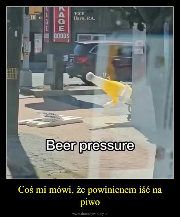 
    Coś mi mówi, że powinienem iść na piwo