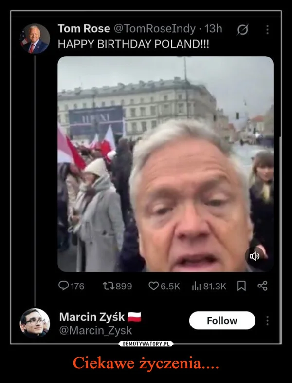 
    Ciekawe życzenia....