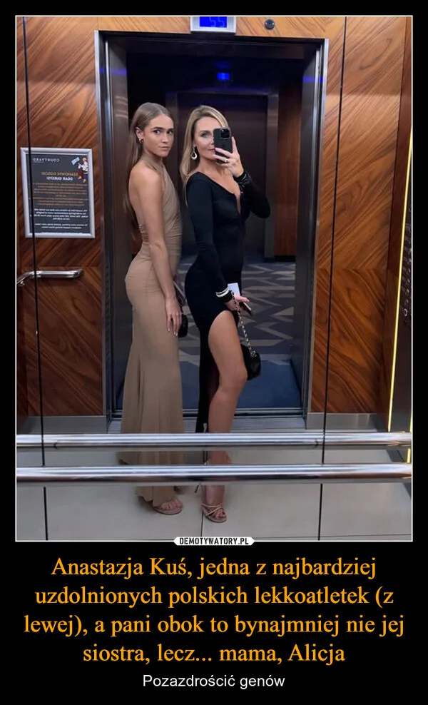 
    Anastazja Kuś, jedna z najbardziej uzdolnionych polskich lekkoatletek (z lewej), a pani obok to bynajmniej nie jej siostra, lecz... mama, Alicja