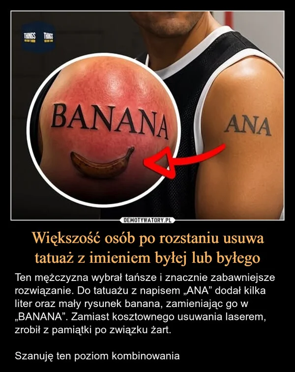 
    Większość osób po rozstaniu usuwa tatuaż z imieniem byłej lub byłego