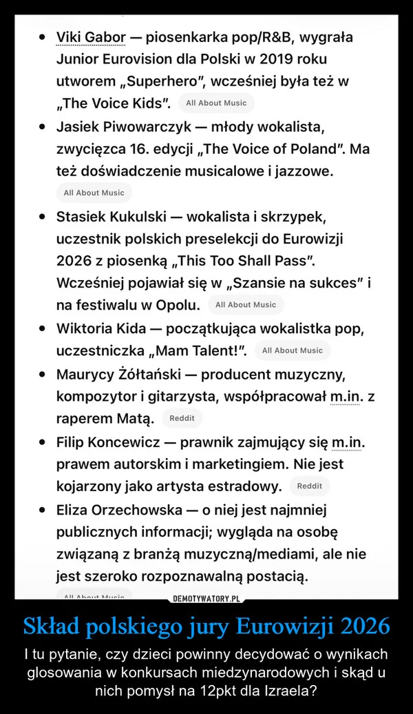 
    Skład polskiego jury Eurowizji 2026