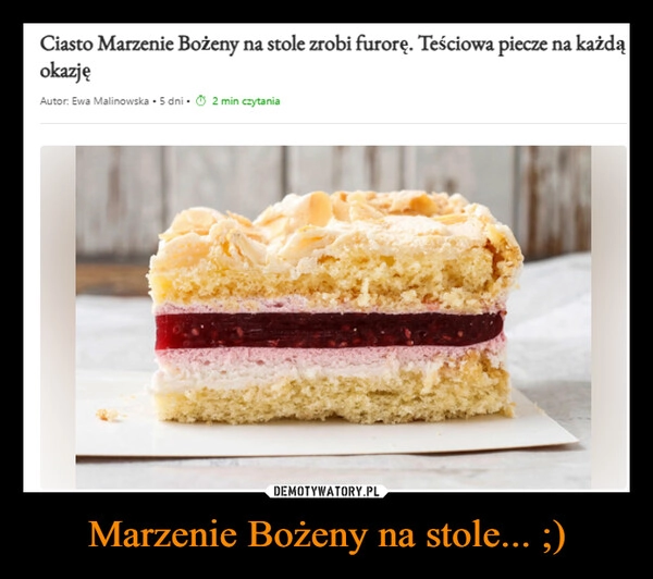 
    Marzenie Bożeny na stole... ;)