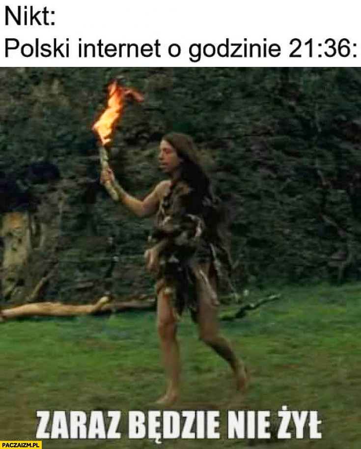 
    Nikt, polski internet o godzinie 21:36: zaraz będzie nie żył