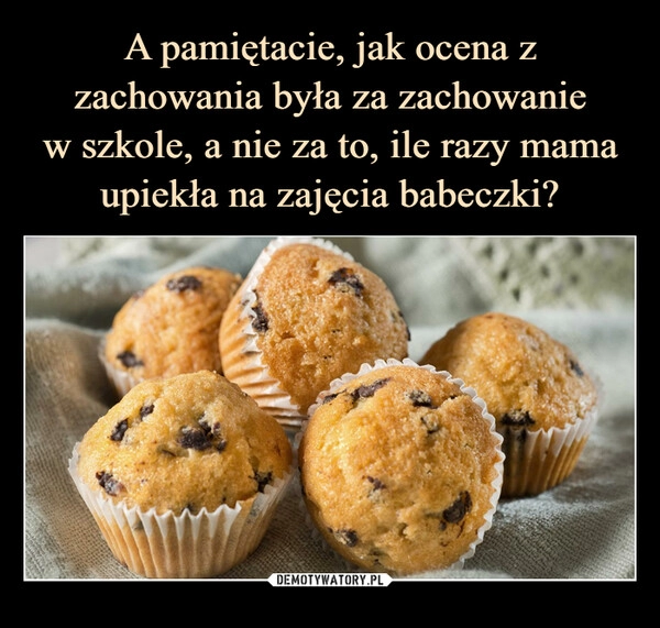 
    A pamiętacie, jak ocena z zachowania była za zachowanie
w szkole, a nie za to, ile razy mama upiekła na zajęcia babeczki?