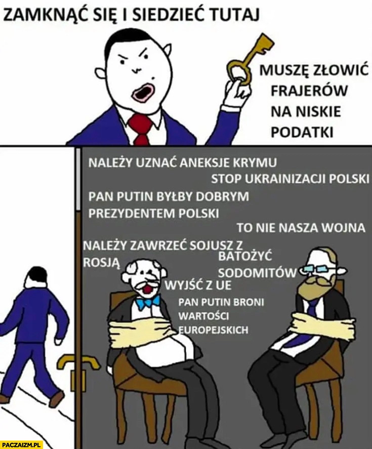 
    Mentzen zamyka Korwina i Brauna zamknąć się i siedzieć tutaj, muszę złowić frajerów na niesie podatki