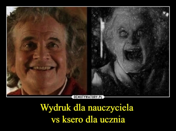 
    Wydruk dla nauczyciela 
vs ksero dla ucznia