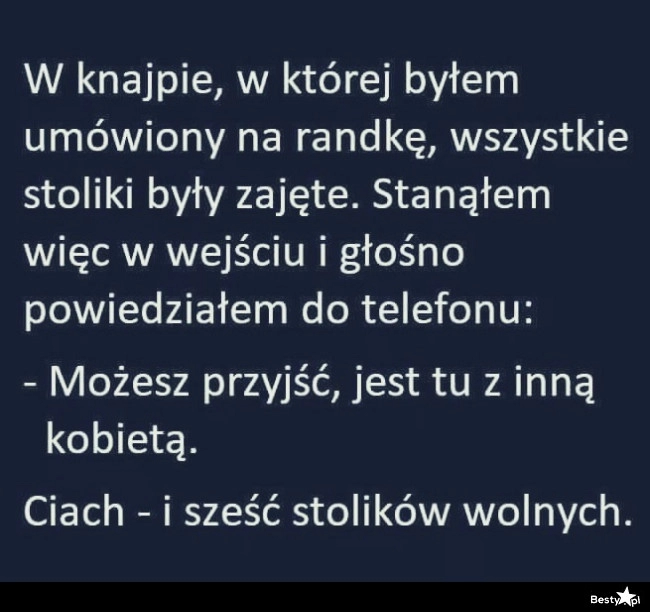 
    Kiedy wszystkie stoliki są zajęte 